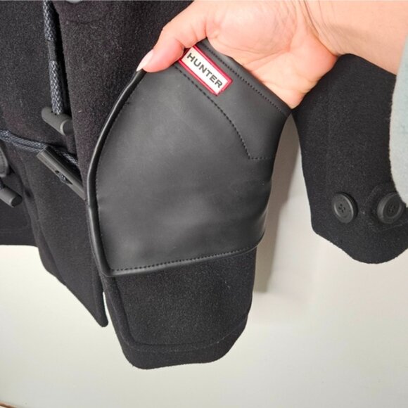 Hunter Wool Belted Duffle Coat Women's Sz S Black - Picture 5 of 15